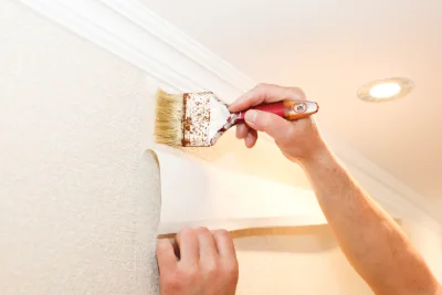 Pose de papier peint à Camon — revêtements muraux et toiles de verre
